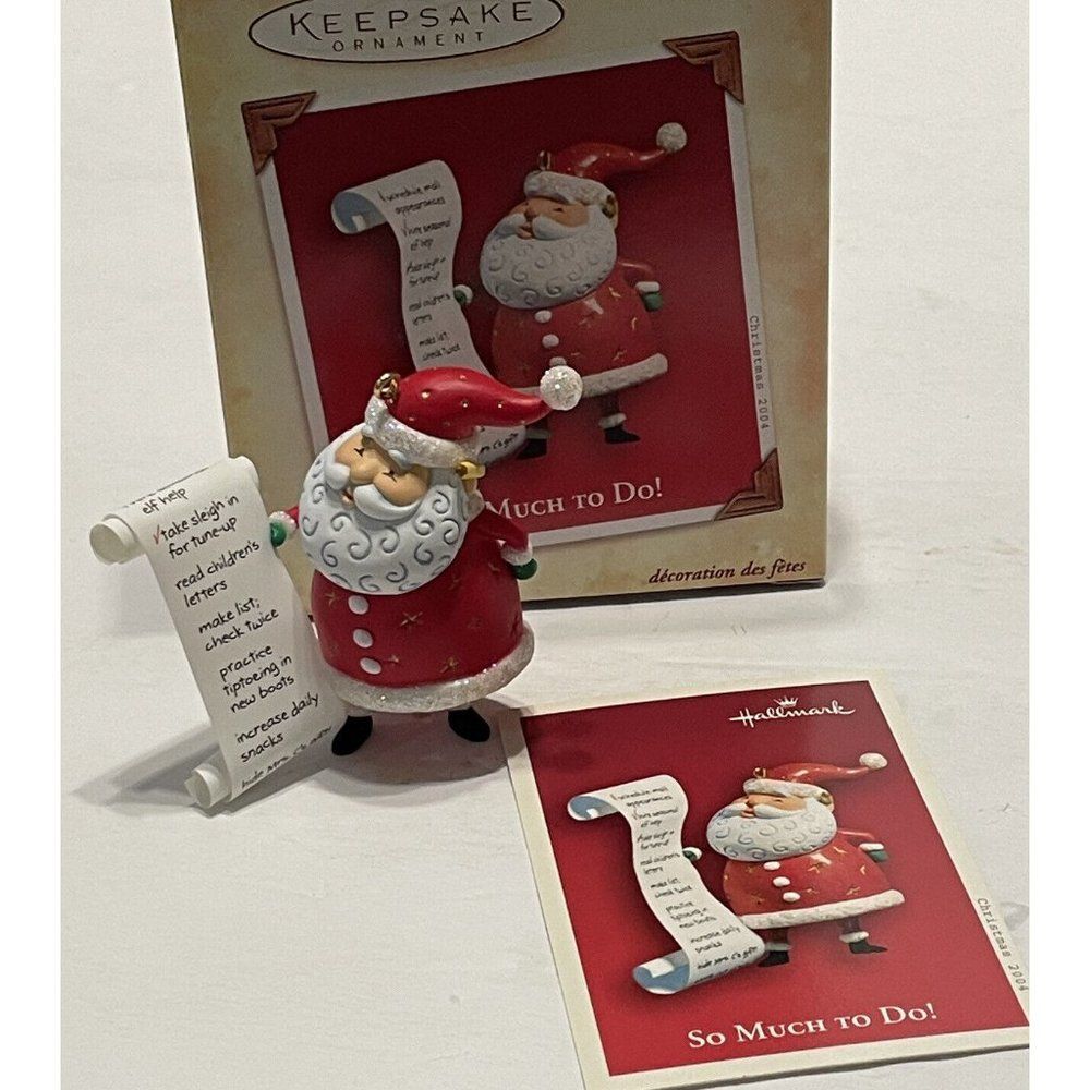 Hallmark Santa To Do List Christmas Tree Ornament 2004